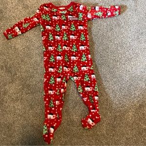 Vineyard Vines 12-18 Months Christmas zip up Pajamas Red High Pile Footie baby